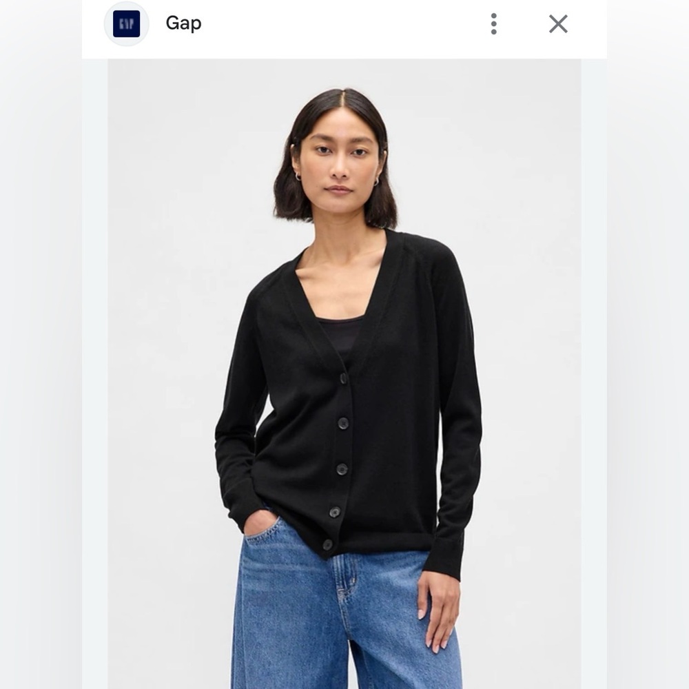 GAP Merino Boyfriend cardigan Sz XXL in Black